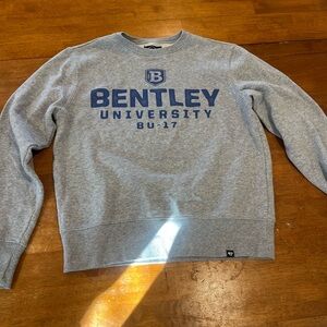 47 Bentley University Blue and Gray Crewneck Sweater